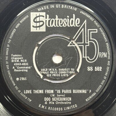 Doc Severinsen Love Theme From Is Paris Burning Stateside 1966 45rpm 7” Single