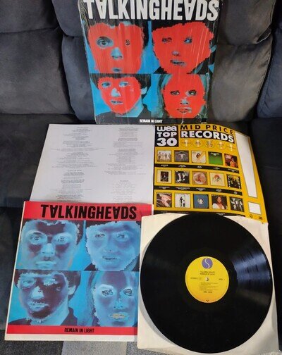 TALKING HEADS Remain in Light 1980 STILL In *SHRINK WRAP* Lyric Sheet EX/EX/EX