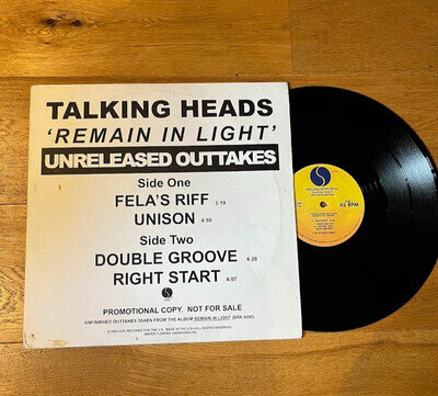 Talking Heads - Remain in Light - Ureleased Outtakes Vinyl Promo RARE VG++
