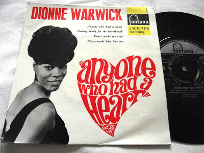 DIONNE WARWICK ~ ANYONE WHO HAD A HEART **1965 Netherlands FONTANA 7" EP
