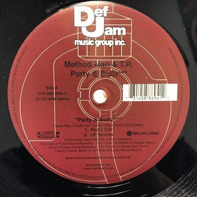Method Man & Teddy Riley - Party & Bullsh (LP Mix / Radio / Inst / Acappella)NEW