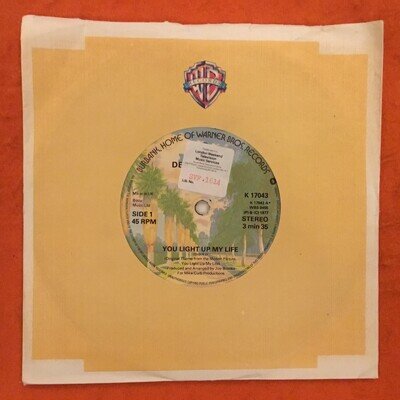 Debby Boone- You Light Up My Life & Boones -Hasta Manana- WB Records 7” 1977