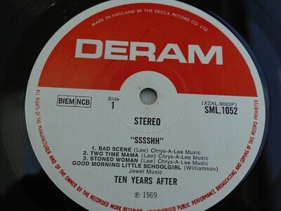 Ten Years After SSSSH 1969 UK LP 1st STEREO SML 1052 PLAYS MINT/NEAR MINT HEAR