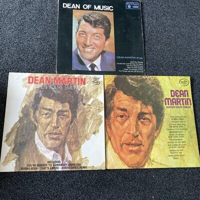 3 DEAN MARTIN LPs Vinyl 12”: Swingin' Down Yonder/When You’re Smiling/Dean Of