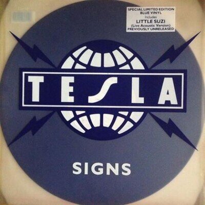 Tesla - Signs Limited Edition Blue Vinyl 12" Single 1991 Geffen NM/VG+