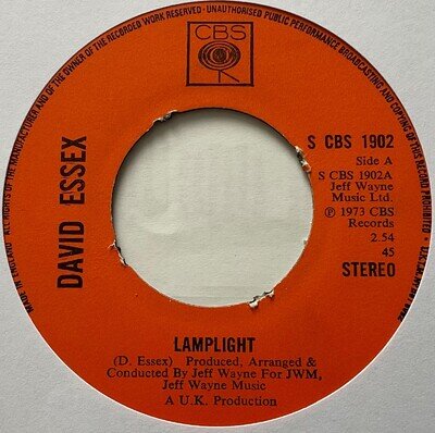 David Essex - Lamplight - 7” Vinyl Single G+