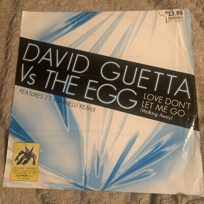 David Guetta Vs The Egg Love Don’t Let My Go 12” Vinyl Single Very Good Conditio