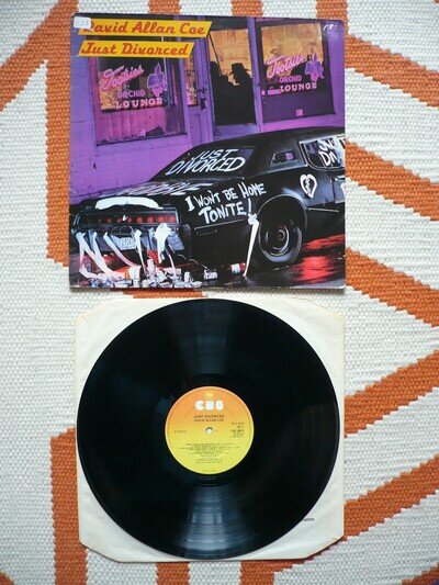 David Allan Coe Just Divorced Vinyl UK 1984 CBS 1st Press A1/B1 LP Demo Cover