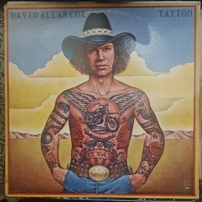 David Allan Coe ‘Tattoo’ Original US Vinyl LP 33 RPM 12" AL 34870 1977 NM/EX