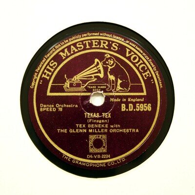 TEX BENEKE w THE GLENN MILLER ORCHESTRA "Texas Tex" HMV BD-5956 [78 RPM]
