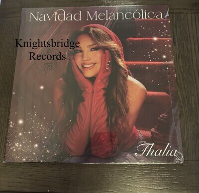 Navidad Melancólica Thalia Signed Autograph PROOF INCLUDED Red Vinyl Lp