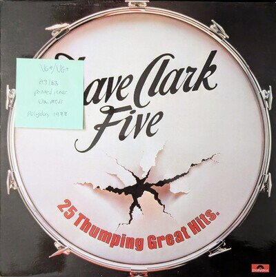 Dave Clark Five 25 Thumping Great Hits Vinyl Record VG+/VG+ POLTV7 1978