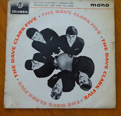 THE DAVE CLARK FIVE--THE DAVE CLARK FIVE EP--4 TRACK 7"VINYL-SINGLE-EP-V/G+