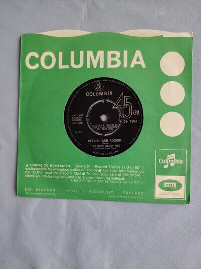 THE DAVE CLARK FIVE "REELIN' AND ROCKIN" 1965 7" SINGLE IN A COMPANY SLEEVE