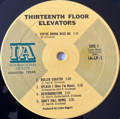 THE PSYCHEDELIC SOUNDS OF THE 13th FLOOR ELEVATORS LP 1966 RARE MONO 1st Press