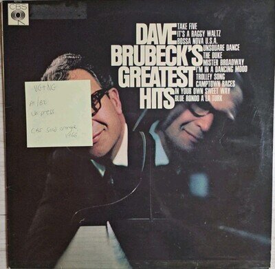 Dave Brubeck Dave Brubeck's Greatest Hits Vinyl Record VG+/VG CBS 62710 1966