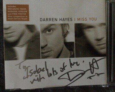 Darren Hayes – I Miss You UK CD Single SIGNED & DEDICATED + Folded Poster | Coll