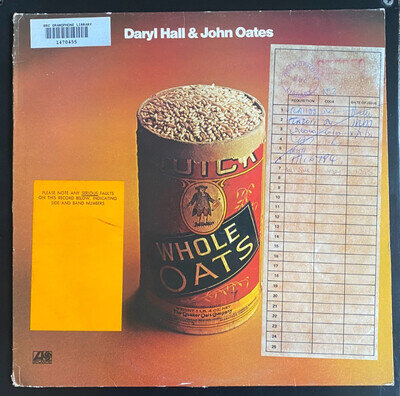 Daryl Hall & John Oats Whole Oats Vinyl Album BBC Gramophone Library RARE 1972