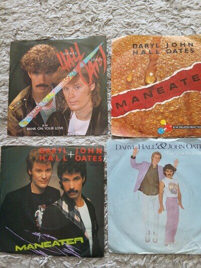 DARYL HALL & JOHN OATES 4 7" VINYL SINGLES - MAN EATER , METHOD OF MODERN