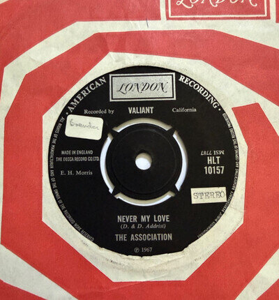 The Association Never My Love 1967 UK 7” 45