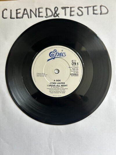 Cyndi Lauper- I Drove All Night / Maybe He’ll Know 7" Vinyl EPIC CYN4 1989