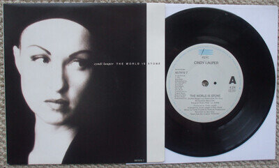 Cyndi Lauper - The World Is Stone / Learn To Live Alone - EX- 45 + PS