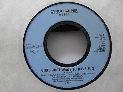 CYNDI LAUPER.....GIRLS JUST WANT TO HAVE FUN......7"..1983.....SYNTHPOP