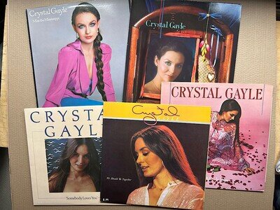CRYSTAL GAYLE - lot of 5 x vinyl LP's- Mississippi/straight to/we must/somebody