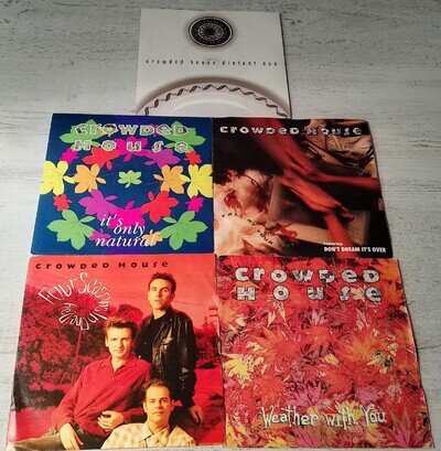 CROWDED HOUSE - five 7" vinyl singles (Fall At Your Feet Distant Sun +3 others)