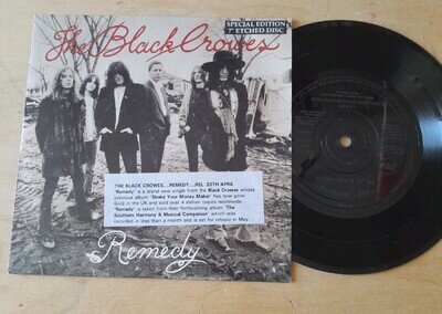 Promo THE BLACK CROWES - REMEDY- 1992 UK 7” VINYL SINGLE ETCHED EX CONDITION