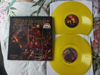CRADLE OF FILTH EXISTENCE IS FUTILE 12"DOUBLE GOLD VINYL LP POP UP SLEEVE NEW