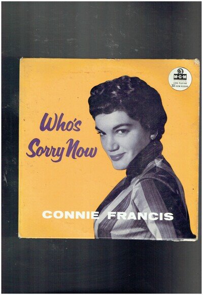CONNIE FRANCIS WHO'S SORRY NOW 1958 10 INCH VINYL ALBUM