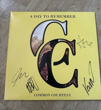 SIGNED - A Day To Remember - Common Courtesy Vinyl ADTR (Yellow Milky Clear)