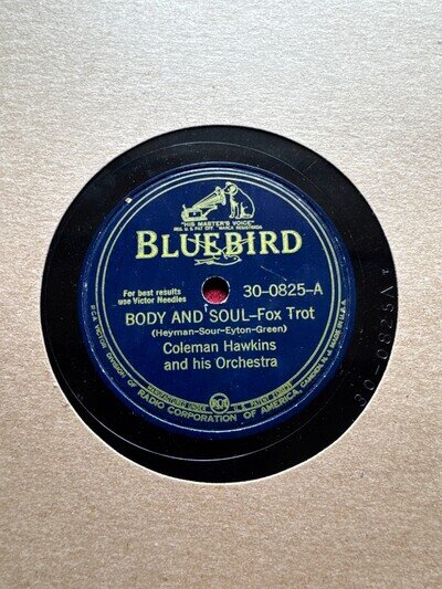 78Rpm, Jazz, Coleman Hawkins Orchestra / Hines 'Body & Soul' US Bluebird! E+