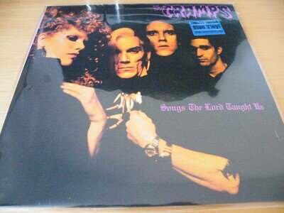 THE CRAMPS LP Songs The Lord Taught Us ltd blue vinyl mint with poster