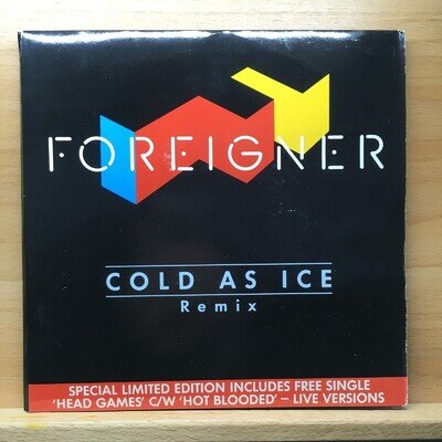 FOREIGNER - COLD AS ICE (REMIX) / HEAD GAMES 7" DOUBLE VINYL (EX) **