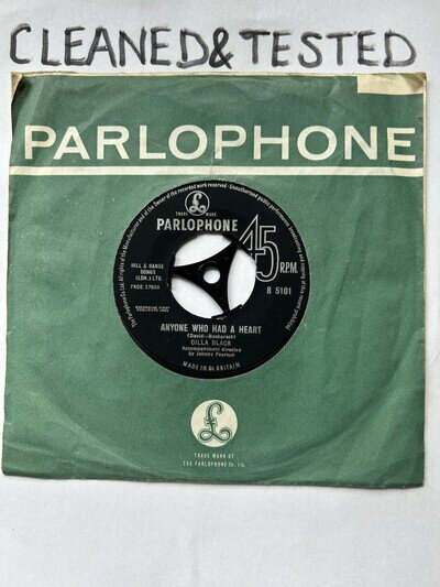 Cilla Black- Anyone Who Had a Heart /Just For You 7” Vinyl PARLOPHONE R5101 1964