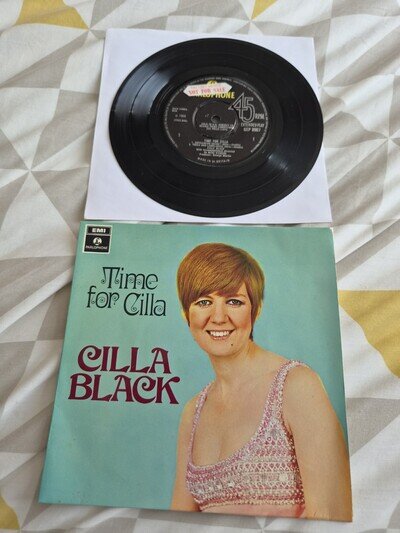 CILLA BLACK TIME FOR CILLA 1968 LOVELY RARE EP WITH FACTORY SAMPLE STICKER
