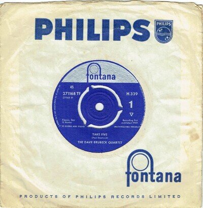 Dave Brubeck Quartet - Take Five/Blue Rondo A La Turk 271168TF VG+ Hear It!