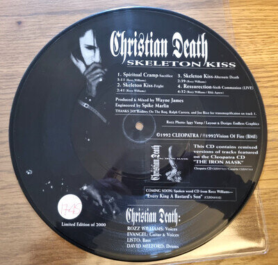Christian Death – Skeleton Kiss 10" Picture Disc Limited Edition Numbered 1992