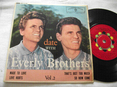 THE EVERLY BROTHERS ~ A DATE WITH... VOL. 2 ** 1963 UK WARNER BROS. 7" EP