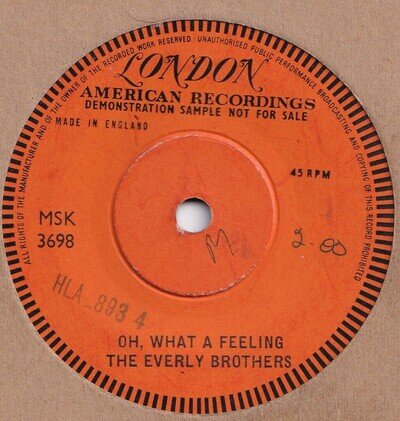 THE EVERLY BROTHERS*OH WHAT A FEELING*DEMO*ROCK 'N ' ROLL*LONDON*HEAR
