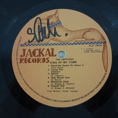 THE HEPTONES : King of My Town Rare Reggae LP record Jackal Records JALP7000 VG+