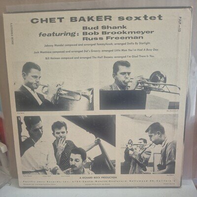 The Chet Baker Sextet - 10" Vinyl LP 1954 EXCELLENT CONDITION