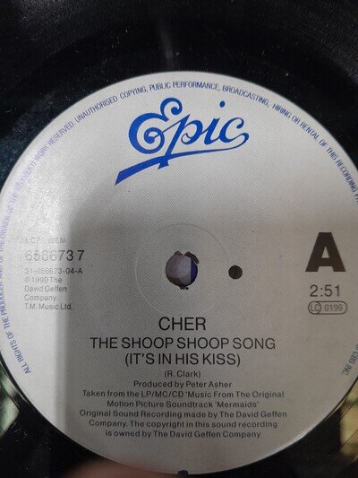 Cher - The Shoop Shoop song ( It's in his kiss)/Baby I'm yours on Epic label.
