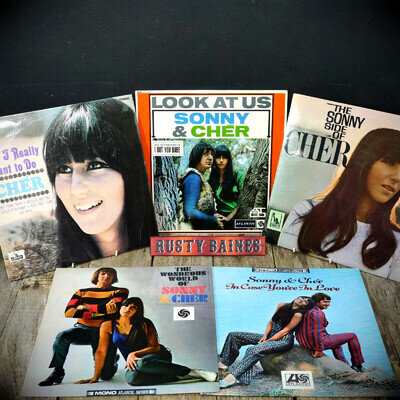 Record LP Bundle, Sonny & Cher, In Case You're in Love/Look at Us....Grade VG-EX