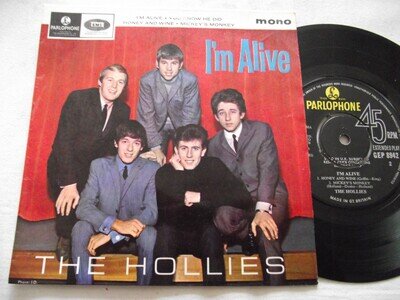 THE HOLLIES ~ I'M ALIVE ** 1965 UK PARLOPHONE 7" EP
