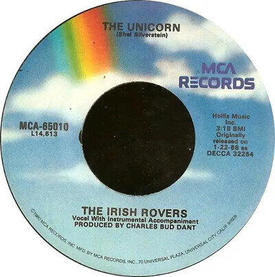 The Irish Rovers The Unicorn (The Puppet Song) 7in Vinyl 45 RPM NM
