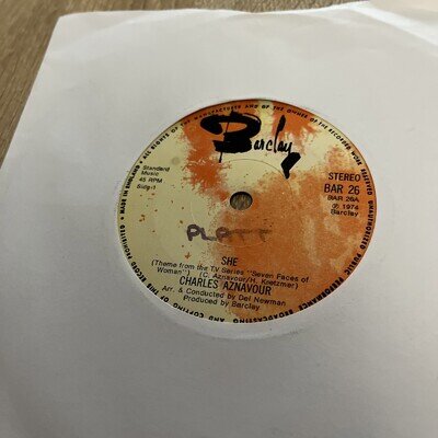 Charles Aznavour She 7" Vinyl Record