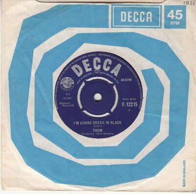 THEM *I'M GONNA DRESS IN BLACK* 1965 UK DECCA MOD R&B VAN MORRISON